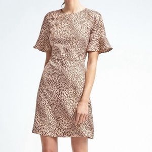 Banana Republic Leopard Flutter Sleeve Dress